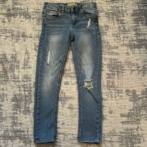 Lucky Brand Girl's Zoe Skinny Stretch Ripped Denim Distressed Jeans